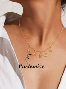 1 pièce Collier personnalisé à la mode, minimaliste, décontracté en acier inoxydable avec zirconium cubique. Cadeau idéal pour la petite amie, la mère, la famille, l'ami, la fille, pour l'anniversaire, la Saint-Valentin, la remise des diplômes, le mariage. Argent, élégant, coloré, vintage, unisexe, hipster, personnalisé, unique. Idéal pour lui, idéal pour elle, petit ami, petite amie, père, mère, famille, amis, pour les anniversaires, les remises de diplômes, les bals, les fêtes. Colliers pour femmes, fournitures scolaires, rentrée scolaire, bureau, école, salle de classe, cadeaux pour les enseignants, université, collègues, chambres d'étudiants, enseignants, garçons et filles, adolescents, élèves du collège, lycée, étudiants d'université, étudiants, première année, deuxième année, classes inférieures.