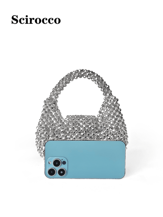 New Autumn/Winter Luxury Handmade Beaded Mini Clutch Purse, Sparkling Handbag For Party