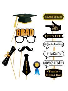 28 件纸质照片展位道具 2025 届毕业派对装饰照片展位道具毕业典礼用品 - 金色 - 查看 7