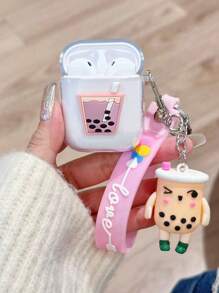 Vỏ bảo vệ tai nghe bằng silicon hình trà sữa hoạt hình vui nhộn của Apple tương thích với Airpods tương thích với Airpods1/2 AirPods Pro - Nhiều màu - Xem 4