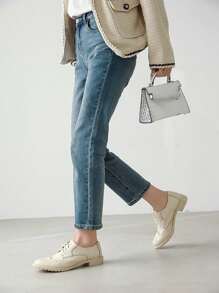 Stijlvolle, casual, veelzijdige, effenkleurige loafers