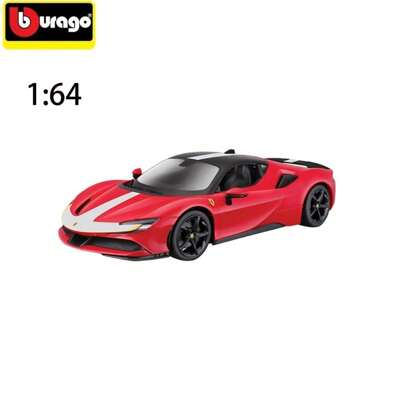 Burago 1:64 SF90 Hardcover Version Sportwagenmodell für Kinder, Simulationslegierung, Sammlerstück, Automodell, Geschenk zu Neujahr, Weihnachten, Geburtstag
