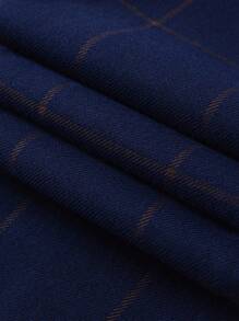 Boys Suits Grid 5-Pieces Suit Set Toddler Tuxedos Dresswear Ring Bearer Outfit Wedding Blazer Vest Pants Shirts Tie Formal Suits For Kids Navy Blue Size 6-16Y