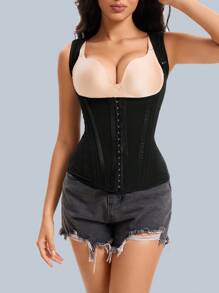 CZXMY Women Breathable Mesh Tight-Fitting Corset Vest, Fitness Sports, Waist Tunics, Shoulder Straps Tank Top Shapewear 1pc - Black - View 4