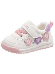 1 par de zapatos blandos antideslizantes para bebés y niños pequeños en primavera/otoño, diseño de para niñas y niños, zapatillas informales para interiores/exteriores para bebés de 0 a 4 años