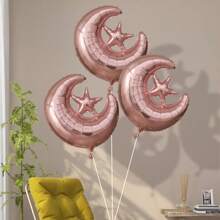 1 Set 4pcs Eid Al Adha Mubarak Foil Balloon Moon & Star Party Decoration