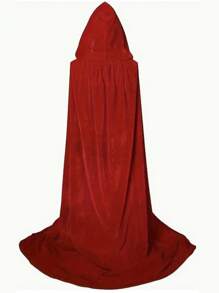 1 pièce Cape à capuchon en tissu de velours unisexe pour fête et représentation, idéale pour différents festivals, costume de cosplay d'Halloween, diable, vampire, déguisement, accessoire de costume de festival