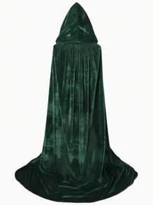 1 pièce Cape à capuchon en tissu de velours unisexe pour fête et représentation, idéale pour différents festivals, costume de cosplay d'Halloween, diable, vampire, déguisement, accessoire de costume de festival