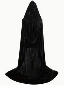 1 pièce Cape à capuchon en tissu de velours unisexe pour fête et représentation, idéale pour différents festivals, costume de cosplay d'Halloween, diable, vampire, déguisement, accessoire de costume de festival