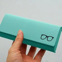 Hard-Shell Spectacle Case Men Women Glasses Case PU Leather Portable Anti-Extrusion Sunglasses Storage Box Folding Eyewear Pouch