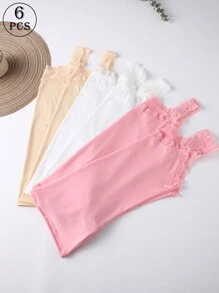 6 PCS Women Summer Tank Tops Lace Sleeveless Camisole