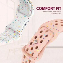 CyberDyer 1 szt. silikonowy pasek sportowy do zegarka kompatybilny z paskiem do zegarka 42 mm 44 mm 45 mm 46 mm 49 mm Modny pasek do zegarka smartwatch Miękki oddychający kolorowy pasek z kropkami dla mężczyzn i kobiet