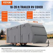 VEVOR Travel Trailer Cover, 28-31 Ft RV Cover, Top 300D Oxford Fabric Camper Cover, Waterproof, Windproof And -Stop Class A RV Cover, With Storage Bag, Repair Patches, Straps And Tire Covers - 18-20 ft - View 2
