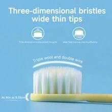 1/6牙刷6种颜色宽头软毛手动成人牙刷立体刷毛宽细头 - 彩色 - 查看 2