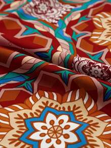 Bluzka damska w dużym rozmiarze z nadrukiem kwiatowym i rękawami typu nietoperz, z dekoltem w serek, elegancka na letnie wakacje