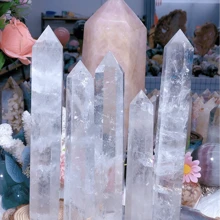 1pc Clear Quartz Crystal Tower - Hand-Polished Wand Point For Energy Balancing, Reiki & Home Decor | Perfect Gift For Christmas, Halloween, Thanksgiving, DIY Crafts, Jewelry Patterns