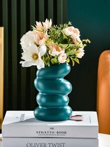 1 Pc Plastic Vase, Solid Color Flower Vase, Unbreakable Vase For Flower Arrangement, Creative Shaped Dry Flower Container, Large Capacity Planter, Multipurpose Flower Stand, Seedling Planter, Reusable And Durable, Suitable For Living Room, Bedroom, Kitchen, Bathroom, Outdoor, Party, Office, Banquet, Exhibition, Meeting, Fresh And Artificial Flowers Like Tulips, Roses, Succulents, Lilies Etc.