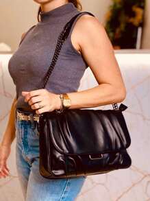 bolsa de corrente tamanho medio espacosa - Preto - Visão 1