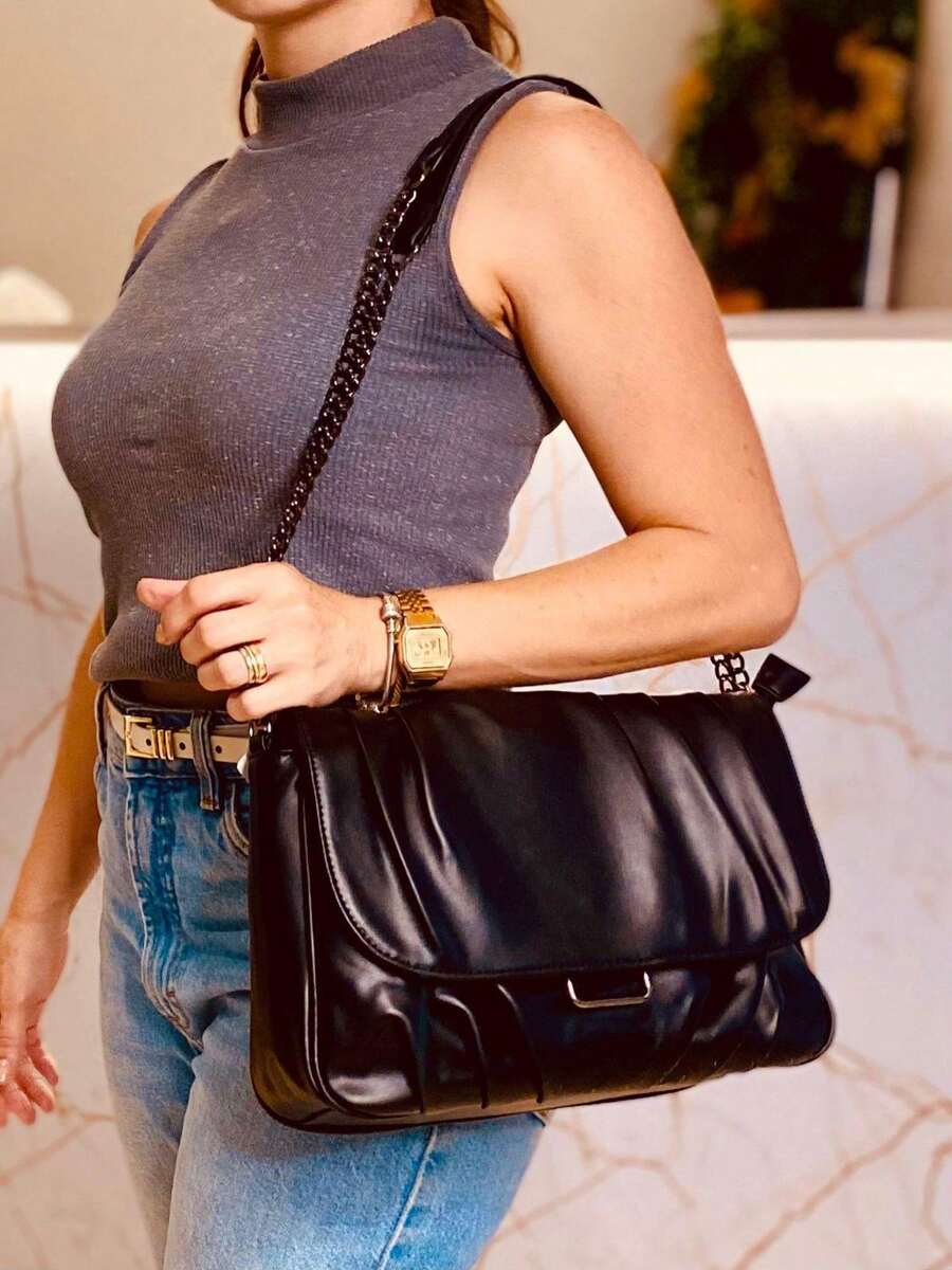 bolsa de corrente tamanho medio espacosa - Preto - Visão 1