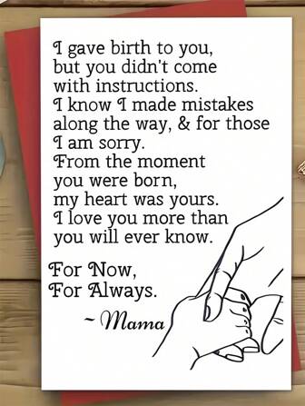 1 张适合所有场合的迷人贺卡 - 非常适合母亲节、情人节、生日等 - 包括信封，非常适合儿子和女儿