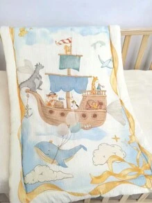 1pc Baby Thin Mattress Pad, Soft & Warm, Washable, Suitable For Nursery Bed, Kids Quilted Mattress Topper, Reversible