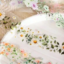 1卷胶带，枝蔓花影系列，复古精致唯美浪漫花藤主题PET胶带，剪贴簿用品，装饰笔记本相框手机壳水杯垃圾杂志文具盒DIY个性贴纸，学校用品，返校