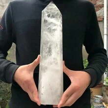 1pc Clear Quartz Crystal Tower - Hand-Polished Wand Point For Energy Balancing, Reiki & Home Decor | Perfect Gift For Christmas, Halloween, Thanksgiving, DIY Crafts, Jewelry Patterns
