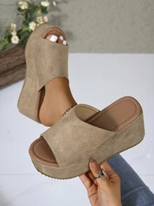 2025 Latest Halloween Colorful Skeleton Atmosphere Sandals, Bestselling Waterproof Platform Women Slides, College Style Ladies Thick Bottom Peep-Toe Sandals, Comfortable Thick Wedge Outsole Skeleton Pattern - Khaki - View 7