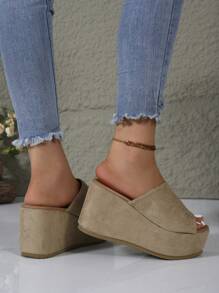 2025 Latest Halloween Colorful Skeleton Atmosphere Sandals, Bestselling Waterproof Platform Women Slides, College Style Ladies Thick Bottom Peep-Toe Sandals, Comfortable Thick Wedge Outsole Skeleton Pattern - Khaki - View 6