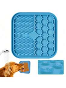 1pc Silicone Dog Licking Mat, Slow Feeder, Bath Buddy & Training For Pets - Suction Cup Design For Dogs ﻿ Easy To Clean Interactive Dog Feeding Mat