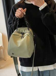 New Mini Backpack Women Simple Crossbody Shoulder Commuter Bag, Japanese Style Small Backpack, Portable Shell Backpack - Multicolor - View 11