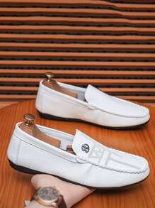 Giày lười công sở thường ngày cho nam, giày lười rỗng thoáng khí thời trang - trắng - Xem 4