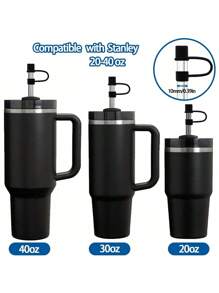 6PCS Silicone Straw Covers Cap Compatible With Cup 30-40 Oz Tumbler With Handle 10mm Straw Toppers,Dust-Proof Reusable Straw Cover For Cup Accessories (Black+White)