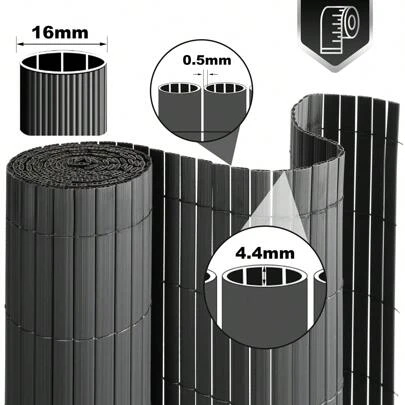 Joparri Tapis d'intimité en PVC de haute qualité - triple renfort pour une intimité maximale ! Revêtement de balcon parfait en anthracite