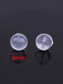 Approx. 30pcs Clear Plastic Round Ball Ear Plugs For Women, Everyday Wear - Clear - View 3