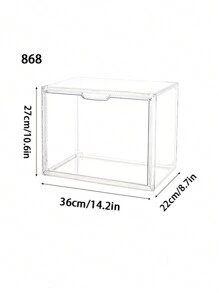 1pc Caixa de armazenamento de acrílico para exibição, organizador de mesa transparente com protetor de capa contra poeira, estatueta colecionável, boneca, armário de armazenamento de bloco de construção, organizador empilhável para quarto, sala de estar, escritório - Claro - Ver 16