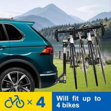 MaxxHaul 70210 Hitch Mount Bike Rack 4-Bike Rack, Black For Cars Trucks SUV's Minivans, Large - Black - View 7