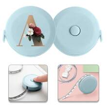 150cm/59in Mini Retractable Tape Measure, Dual Scale Flexible Sewing Ruler With Metallic Letter Pattern, Portable Clothing Measurement Tool Accessory - Blue - View 9