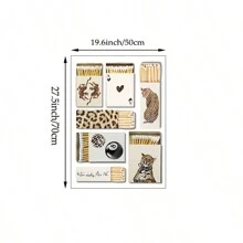 1/3 pièces Œuvre murale abstraite avec motif léopard boule 8. Impressions sur canevas léopard rétro pour la décoration de chambre à coucher, salon ou bureau. Décoration sans cadre - Multicolore - Voir 12
