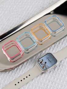 5pcs Unisex Fashionable PC Hollow Anti-Drop Luminous Casual Watch Case, Compatible With Apple Watch 38/40/41/42/44/45/46/49mm, Compatible With Apple Watch Series Ultra/SE/11/10/9/8/7/6/5/4/3/2/1, Smartwatch Case Accessories - 5 Colors - View 3