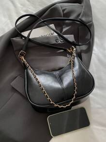 New Fashionable French Style Commute Women Handbag, Shoulder Ladies Handbags, Casual Underarm Dumpling Bag - Black - View 9
