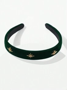 1 件 2 厘米宽女士天鹅绒五角星宽边天鹅绒泡沫防滑头带，优雅甜美时尚，适合学校、派对、舞会、日常搭配 - 查看 2