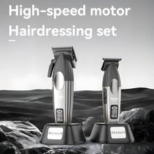 Kemei 9000 RPM Professional Cordless Hair Clipper, Electric Hair Trimmer For Men KM-8536 - Grey - View 3
