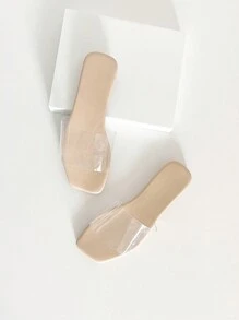 Sandalias planas tipo chanclas de malla romana transparente, estilo veraniego para estudiantes universitarias, niñas y adolescentes, de uso diario y escolar, con suela plana.