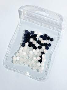 90pcs 6mm 3D White Aurora Camellia Rose Nail Art Charms, DIY Nail Jewelry Accessories - Mixed With Black Transparent Camellia Flowers, Suitable For Nail Design, Resin Crafts, Scrapbooking, Glasses, Guitar, Computer, Phone, Furniture, Wallet, Packaging, Craft Design, Nail Art Decoration, Perfect For Valentine's Day Nails Nail Supplies - Multicolor - View 2