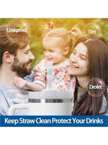 6PCS Silicone Straw Covers Cap Compatible With Cup 30-40 Oz Tumbler With Handle 10mm Straw Toppers,Dust-Proof Reusable Straw Cover For Cup Accessories (Black+White)