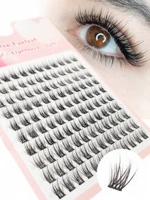 120pcs CC Curl Feathery Flare False Eyelashes, Ultra-Fine Stem Triple Cluster Lashes, Super Soft Reusable 11-13mm - CC - View 2