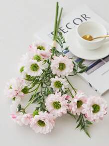 1 件人造花仿菊花花束假雏菊花散装适用于花瓶家庭办公室咖啡馆派对和婚礼餐桌摆件