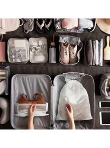 1/3/5/8/10/15/20/50pcs Dust Covers With Drawstring - Lightweight Non-Woven Storage Pouches For Handbags, Purses, Shoes - Breathable Cloth Bags For Travel & Home Use, Hanging Shoe Organizers