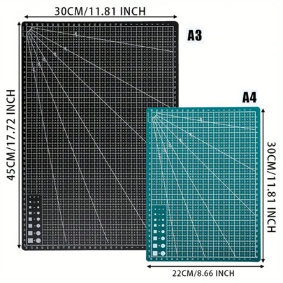 1PC/2pcs 1.4mm Thick Colorful Art/Craft Cutting Mat Board, A3/A4/A5 Size, Suitable For Handcraft Collage, Engraving, Double-Sided Cutting Board, Durable Waterproof Cutting Mat With Clear Grid Lines And Angle Measurement, Useful Tool For Cutting And Measuring Without Ruler Or Protractor